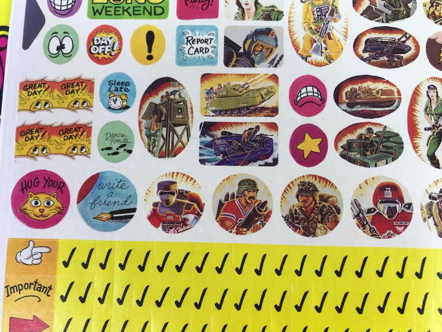 (3) New Old Stock Vintage Giant Coloring Books And (3) Sticker Calendars: Snow White, Pinocchio, Clash Of The Titans, Golden Girl, Barbie, G.I. Joe [Photo 12]