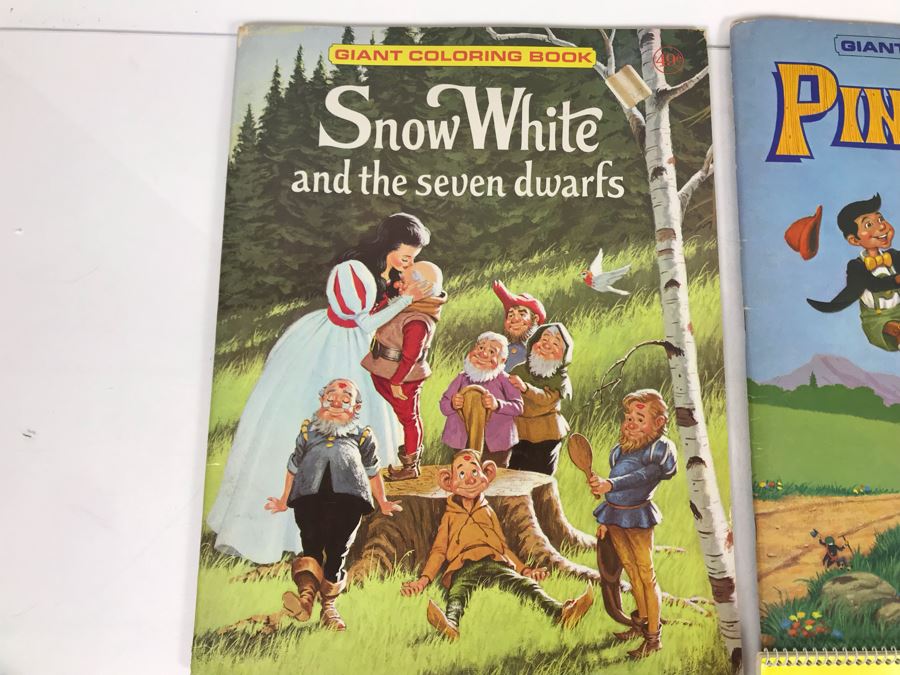 (3) New Old Stock Vintage Giant Coloring Books And (3) Sticker Calendars: Snow White, Pinocchio, Clash Of The Titans, Golden Girl, Barbie, G.I. Joe [Photo 3]