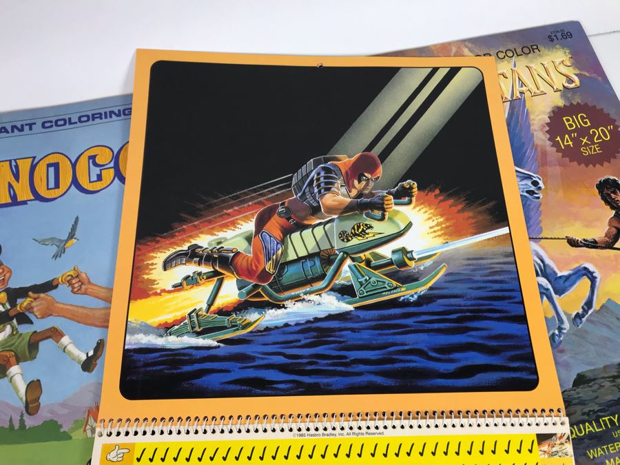 (3) New Old Stock Vintage Giant Coloring Books And (3) Sticker Calendars: Snow White, Pinocchio, Clash Of The Titans, Golden Girl, Barbie, G.I. Joe [Photo 14]