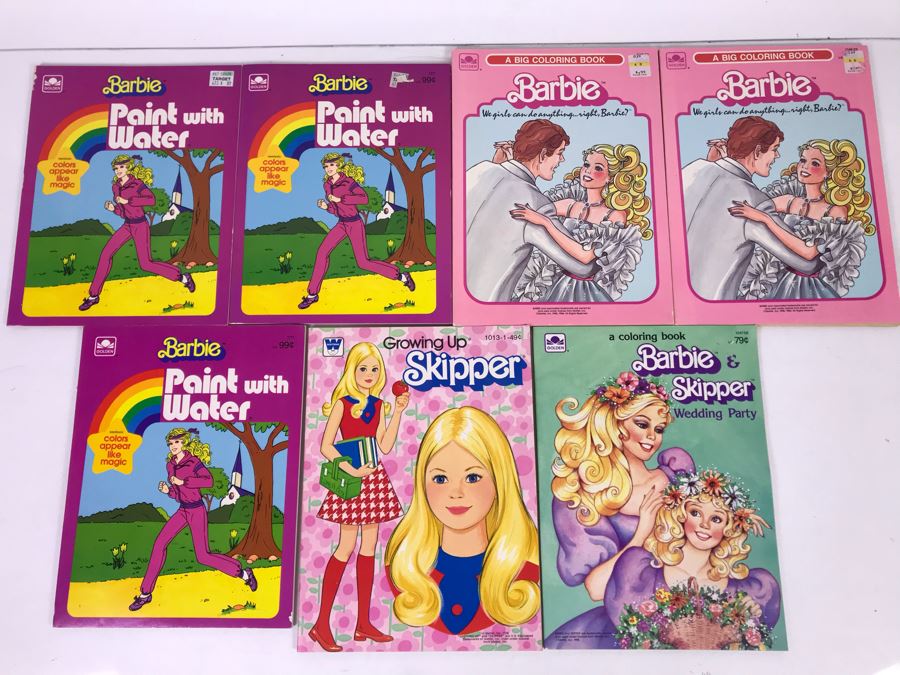 New Old Stock Vintage Coloring Books: Barbie And Skipper