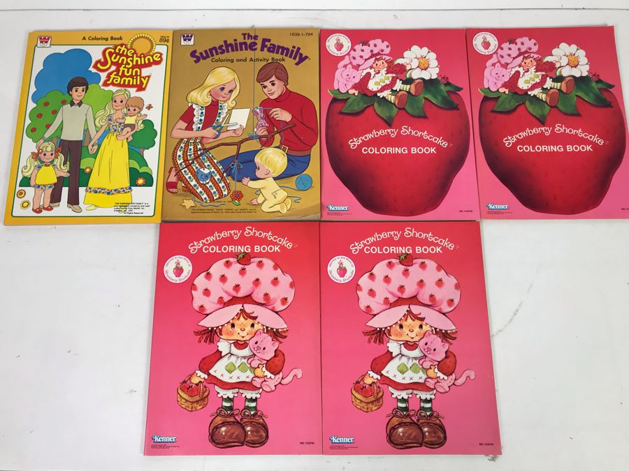 New Old Stock Vintage Coloring Books: The Sunshine Family And Strawberry Shortcake [Photo 1]