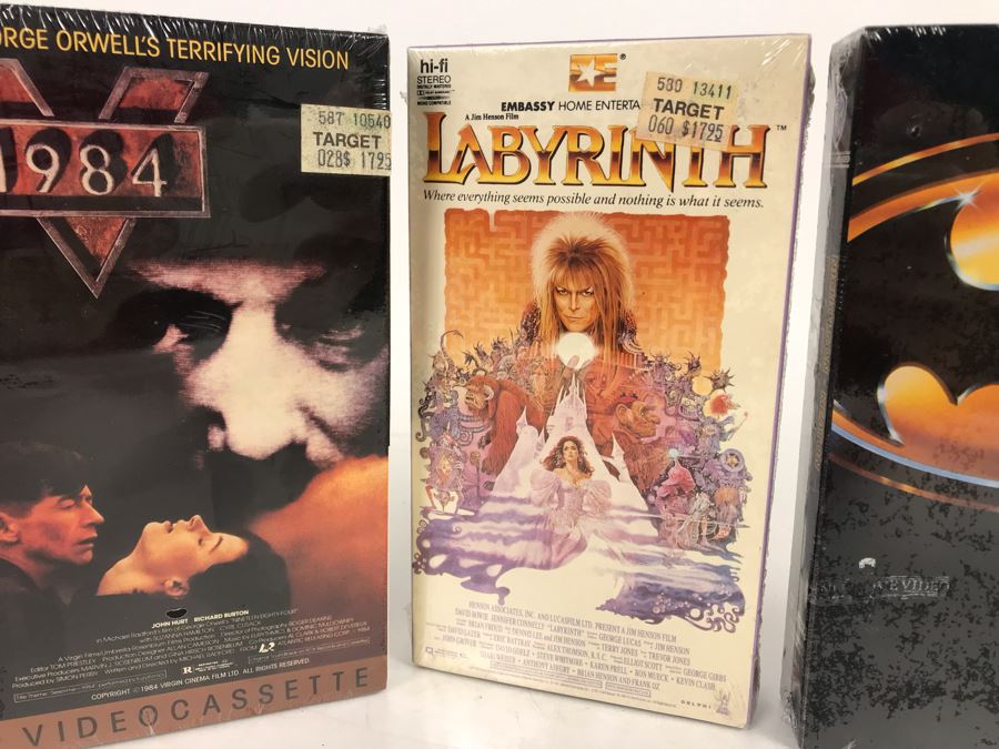 (5) Sealed Vintage VHS Movies: Michael Jackson Moonwalker, Superman, 1984, Labyrinth David Bowie, Batman [Photo 5]