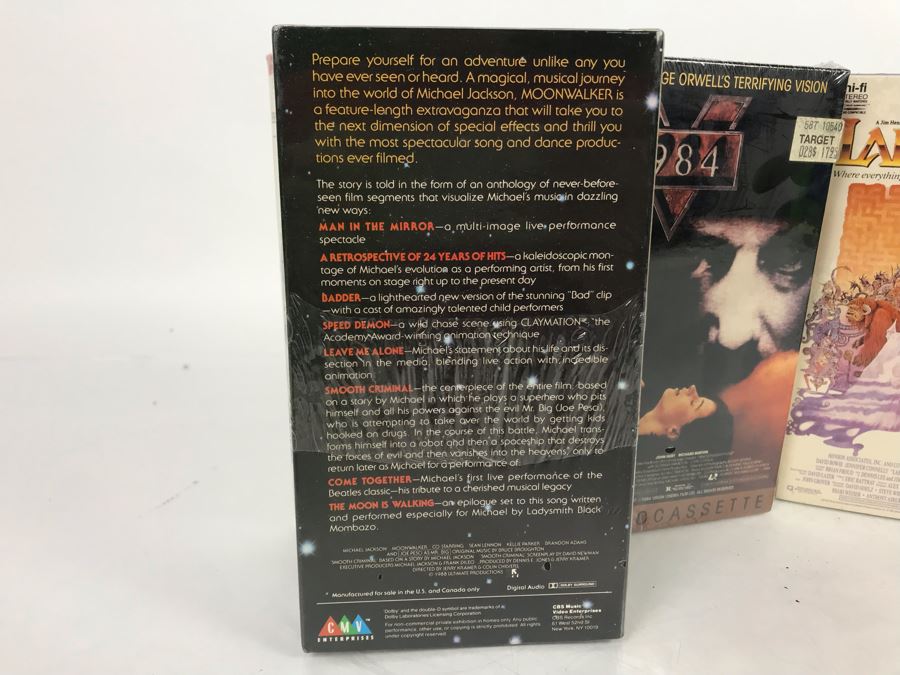 (5) Sealed Vintage VHS Movies: Michael Jackson Moonwalker, Superman, 1984, Labyrinth David Bowie, Batman [Photo 7]