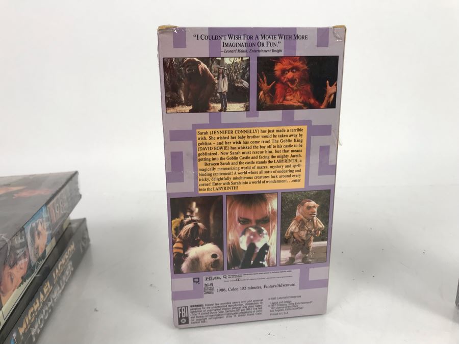 (5) Sealed Vintage VHS Movies: Michael Jackson Moonwalker, Superman, 1984, Labyrinth David Bowie, Batman [Photo 10]