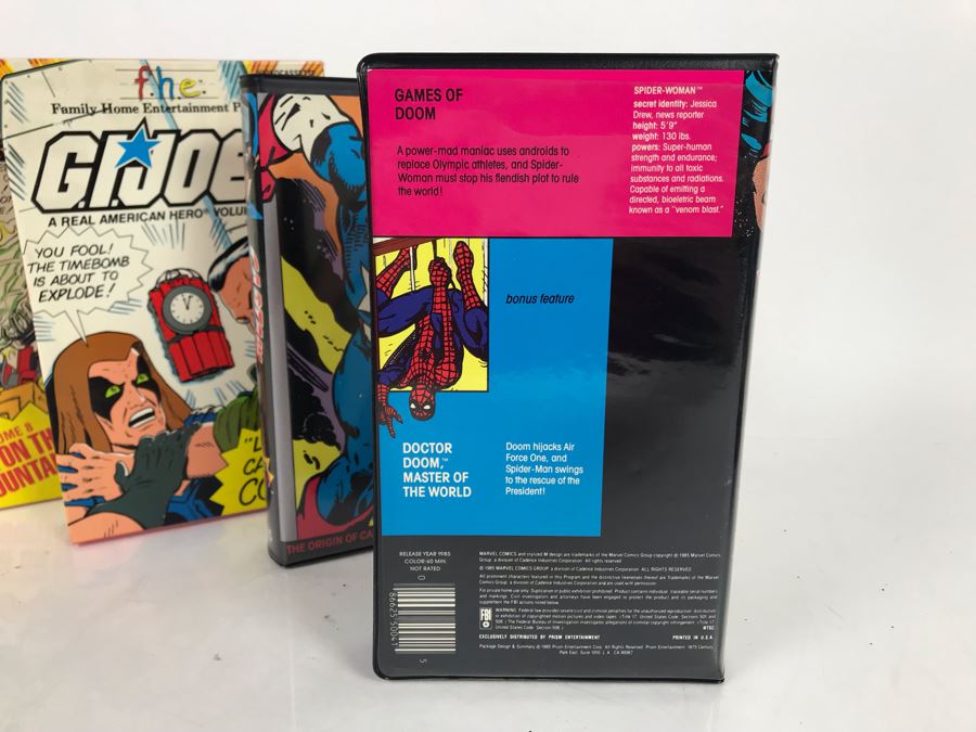 (6) Vintage VHS Movies Marvel Comics Hulk, Spider-Man, Captain America, G.I. Joe, Transformers [Photo 9]