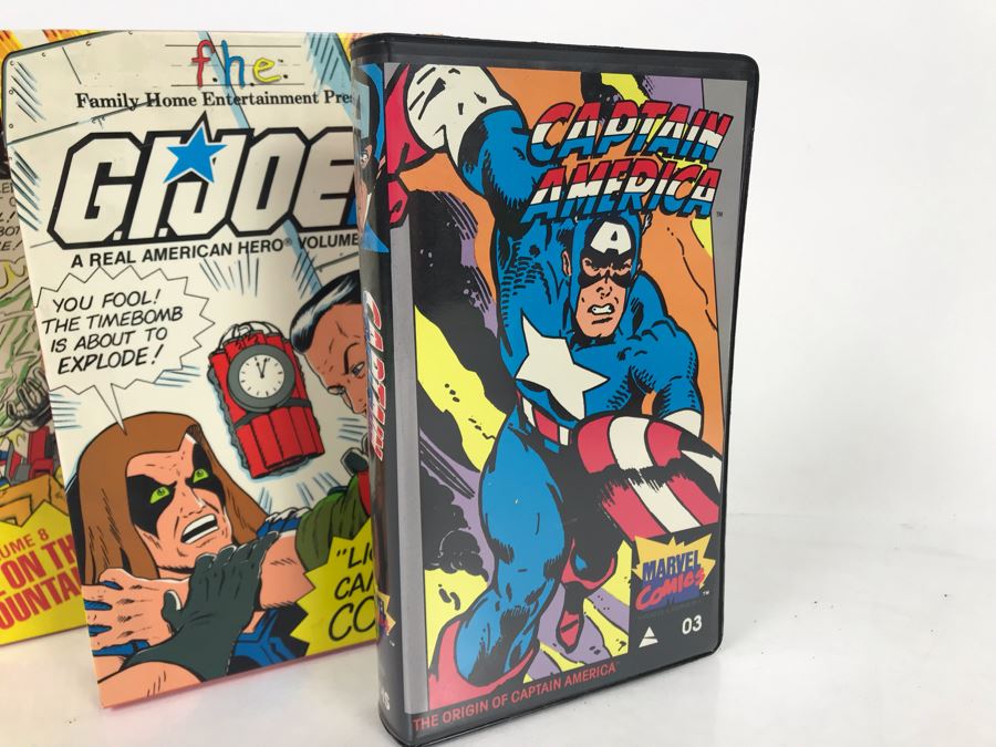(6) Vintage VHS Movies Marvel Comics Hulk, Spider-Man, Captain America, G.I. Joe, Transformers [Photo 10]