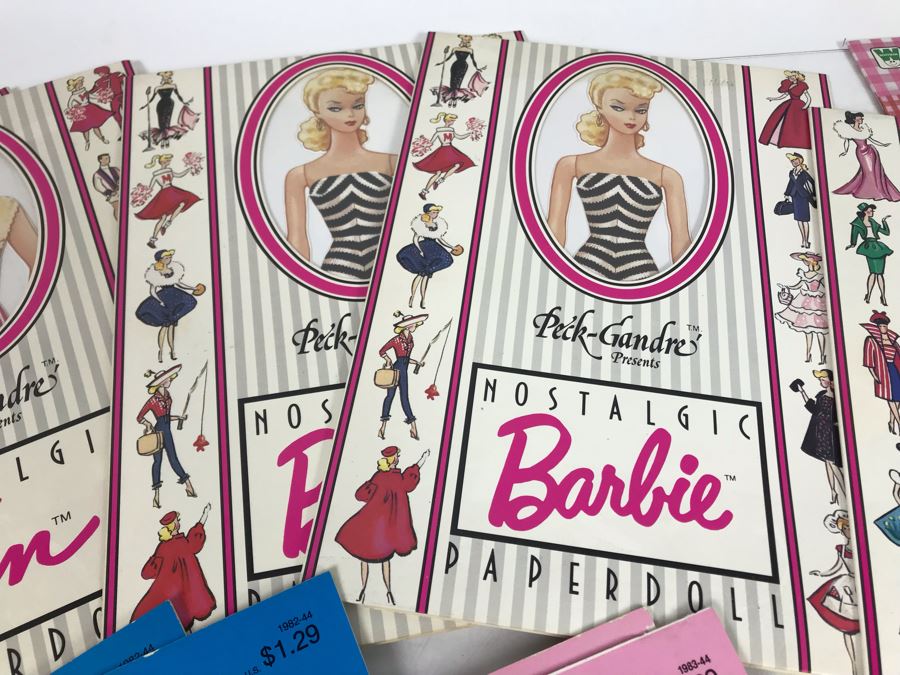 Collection Of Vintage Barbie Doll Paper Dolls And Vintage 1993 Mattel Red Flare Barbie Figurine [Photo 16]