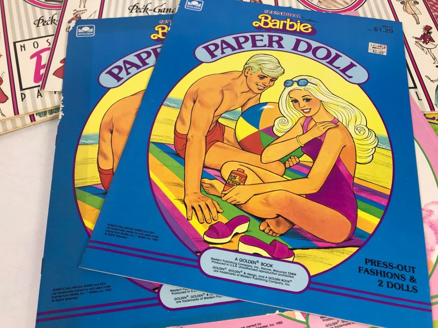 Collection Of Vintage Barbie Doll Paper Dolls And Vintage 1993 Mattel Red Flare Barbie Figurine [Photo 21]