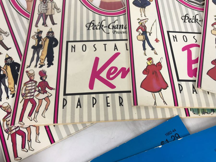 Collection Of Vintage Barbie Doll Paper Dolls And Vintage 1993 Mattel Red Flare Barbie Figurine [Photo 18]