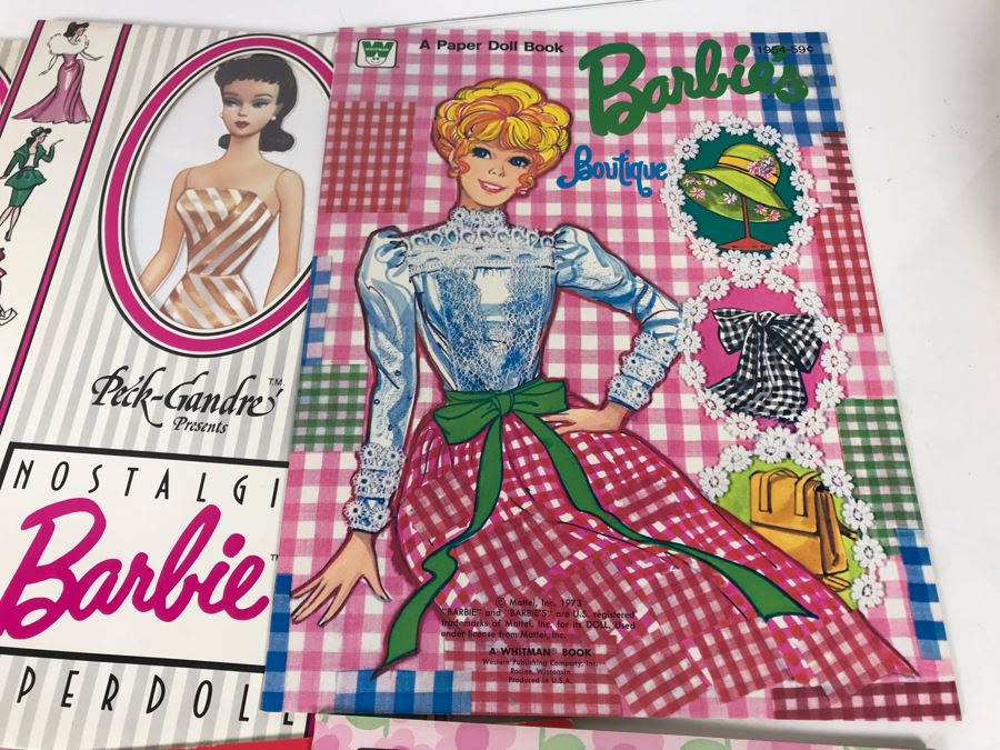 Collection Of Vintage Barbie Doll Paper Dolls And Vintage 1993 Mattel Red Flare Barbie Figurine [Photo 7]