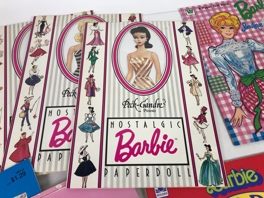 Collection Of Vintage Barbie Doll Paper Dolls And Vintage 1993 Mattel Red Flare Barbie Figurine [Photo 13]