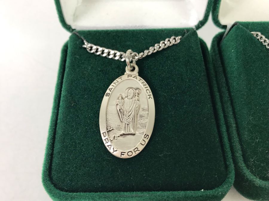 New Pair Of Sterling Silver Irish Pendants With Necklaces By Robert Emmet $130 Value [Photo 3]