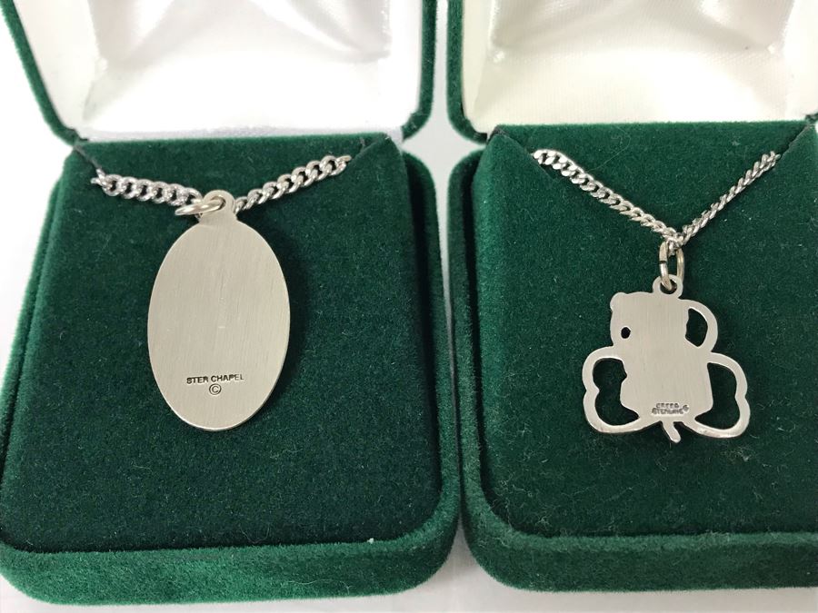 New Pair Of Sterling Silver Irish Pendants With Necklaces By Robert Emmet $130 Value [Photo 5]