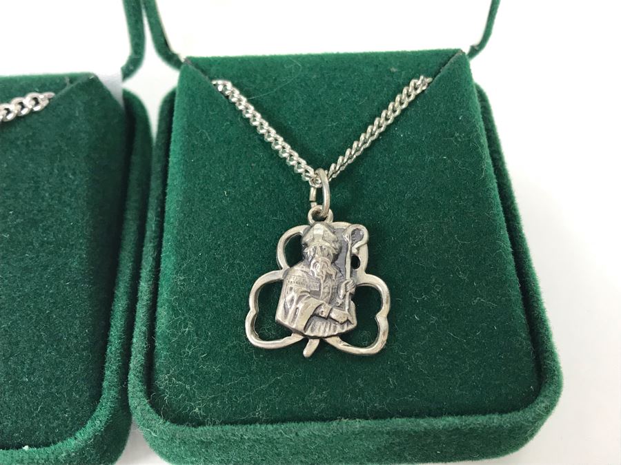 New Pair Of Sterling Silver Irish Pendants With Necklaces By Robert Emmet $130 Value [Photo 4]