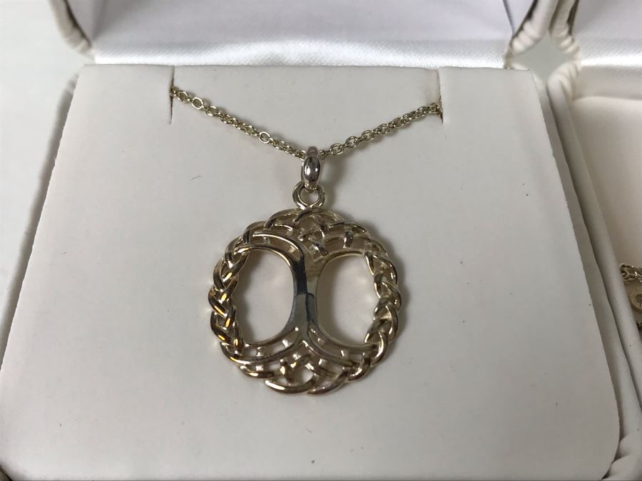 New Pair Of Sterling Silver Irish Pendant Necklaces [Photo 2]