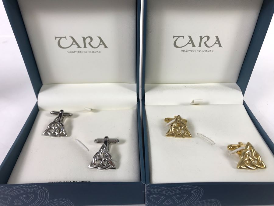 New Pair Of Irish Tara Solvar Cufflinks $118 Value [Photo 2]