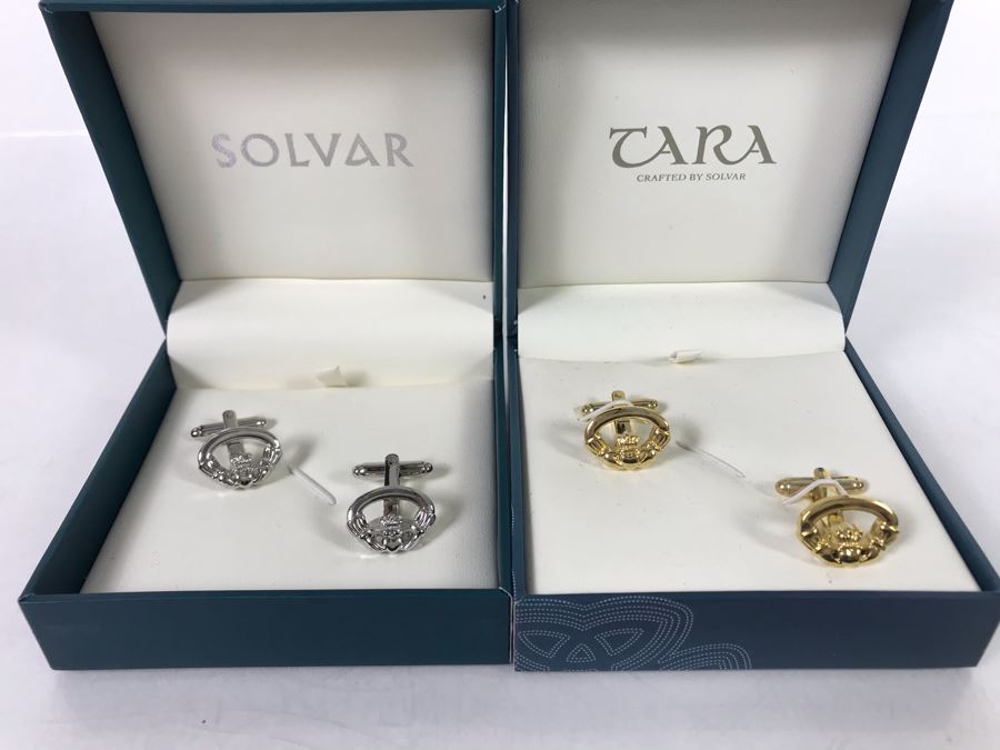 New Pair Of Irish Tara Solvar Cufflinks $118 Value