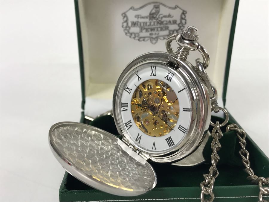 New Mullingar Pewter Mechanical Pocket Watch [Photo 3]
