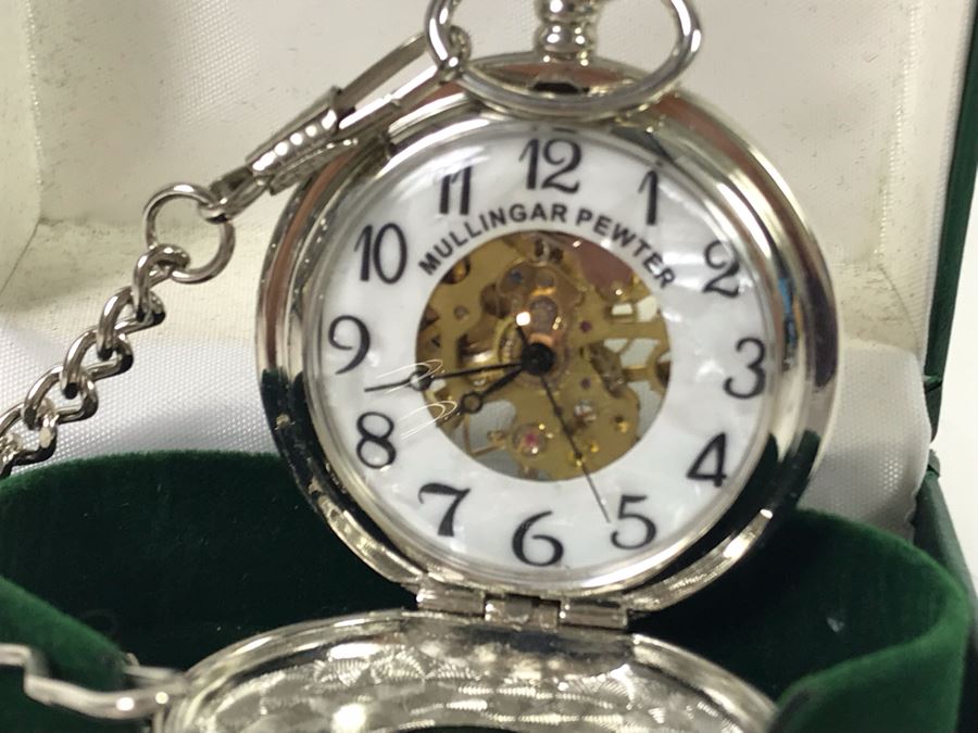 New Mullingar Pewter Mechanical Pocket Watch [Photo 8]