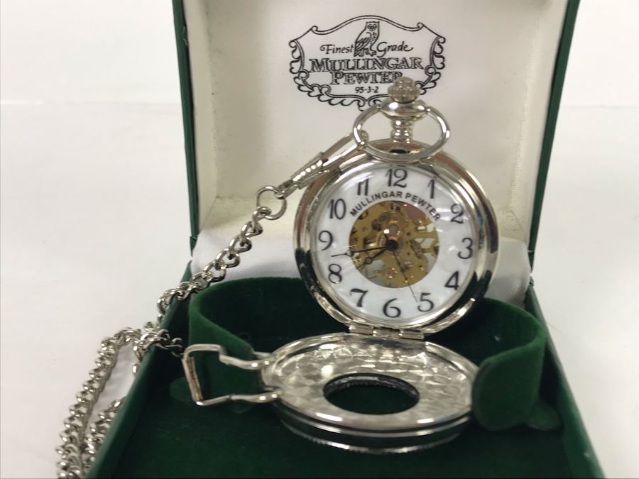 New Mullingar Pewter Mechanical Pocket Watch [Photo 7]