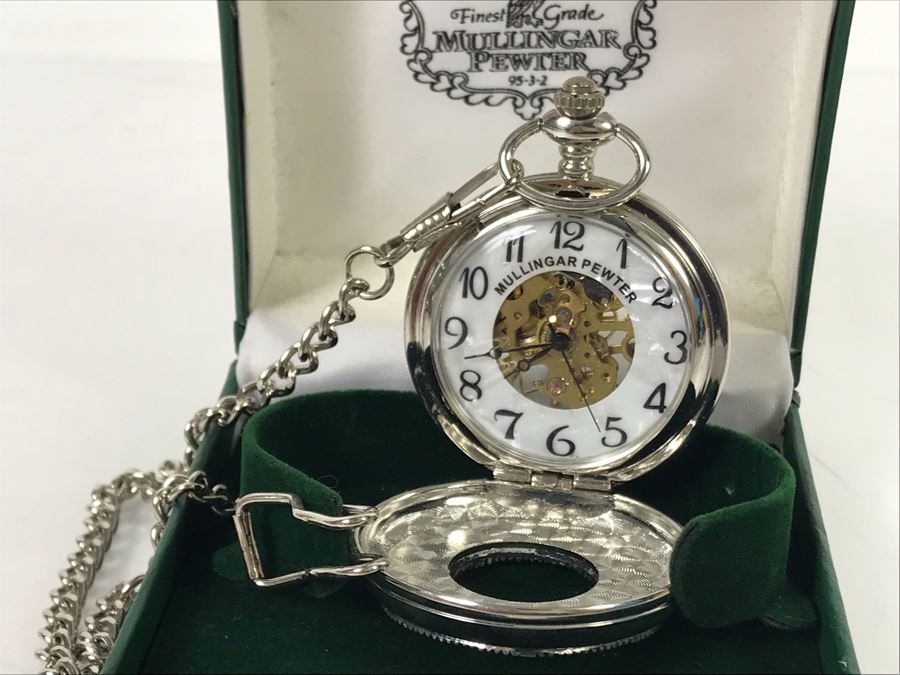 New Mullingar Pewter Mechanical Pocket Watch [Photo 1]