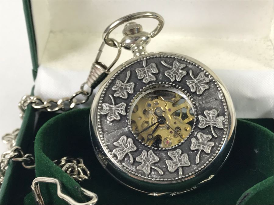 New Mullingar Pewter Mechanical Pocket Watch [Photo 3]
