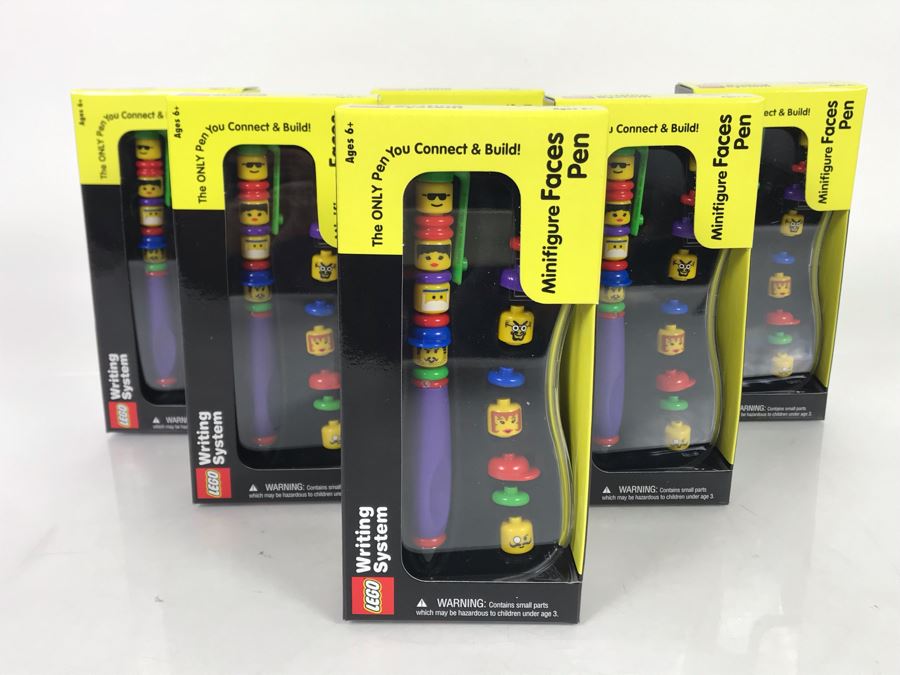 (6) New LEGO Minifigure Faces Pens