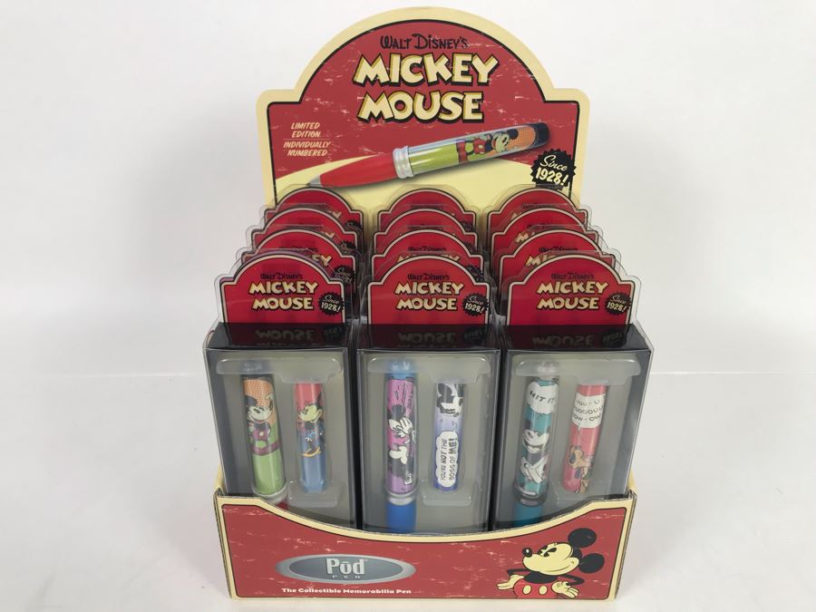 New Walt Disney's Mickey Mouse Pod Ballpoint Pens With Store Display Merchandiser - 12 Total Pens [Photo 2]