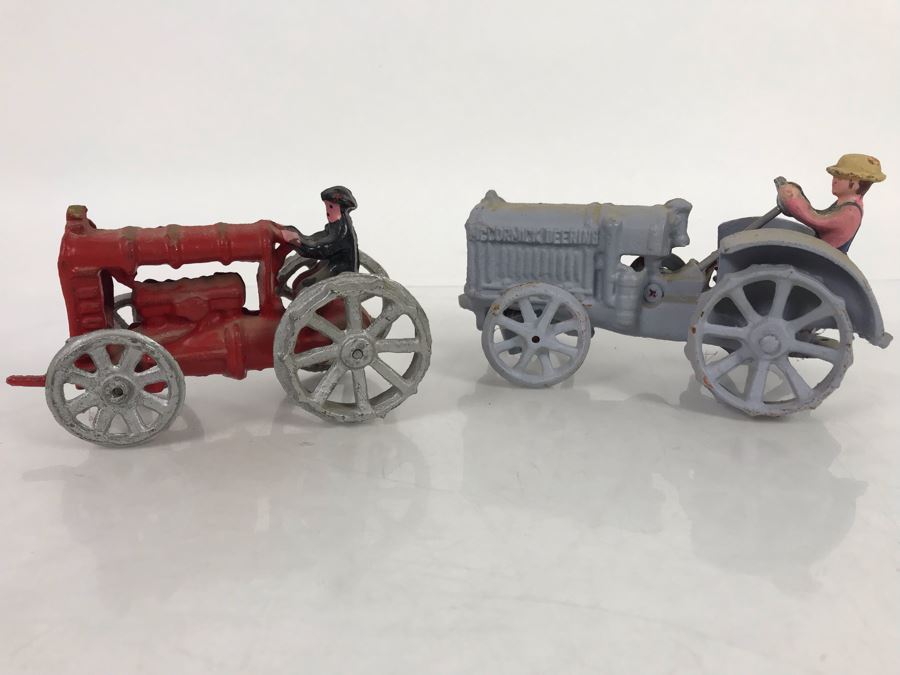 Pair Of Cast Iron Toy Tractors