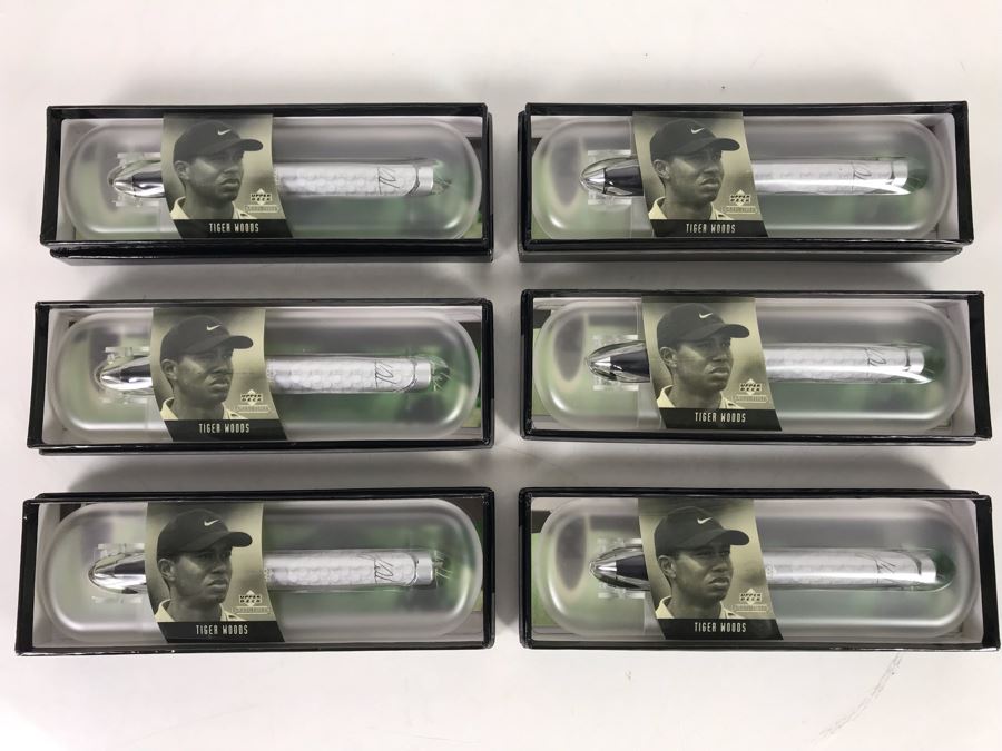 (6) New Upper Deck Limited Edition Tiger Woods Pod Ballpoint Pens [Photo 1]