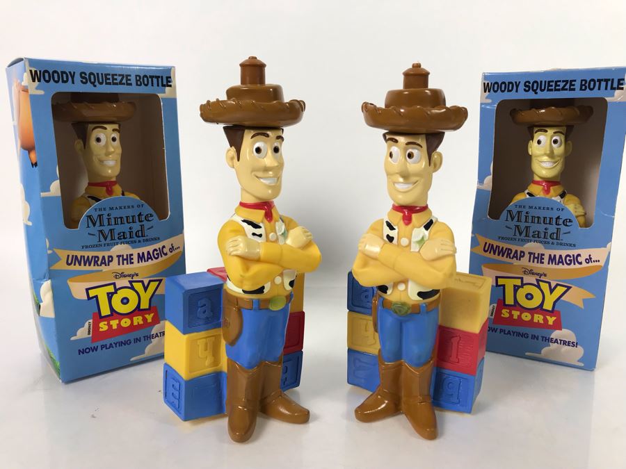 (4) Original Disney's Toy Story Woody Squeeze Bottles [Photo 1]