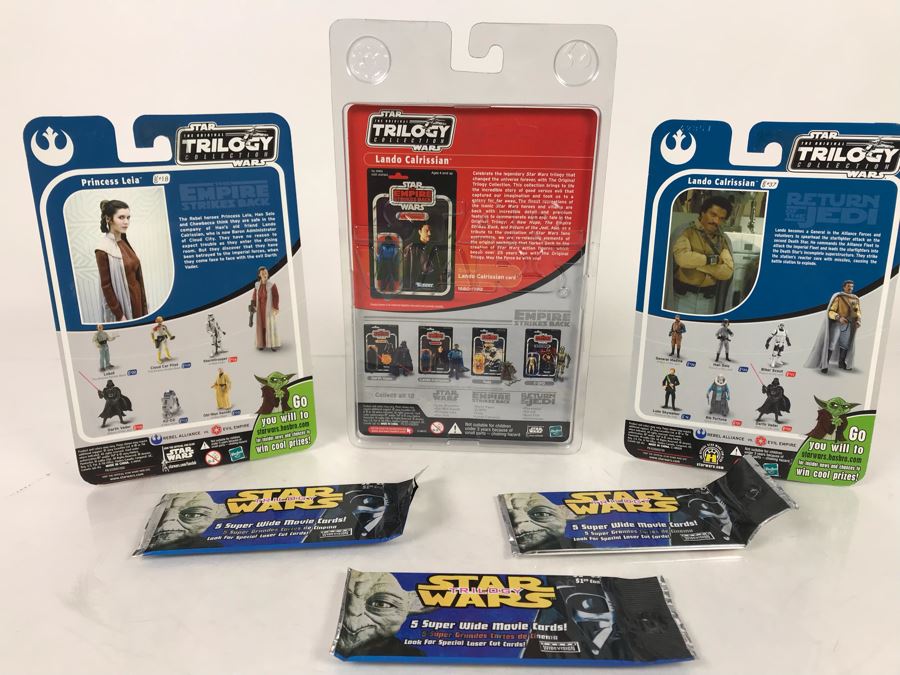 Star Wars Action Figures Toys Hasbro New Old Stock With (3) Sealed Movie Cards Packs [Photo 9]