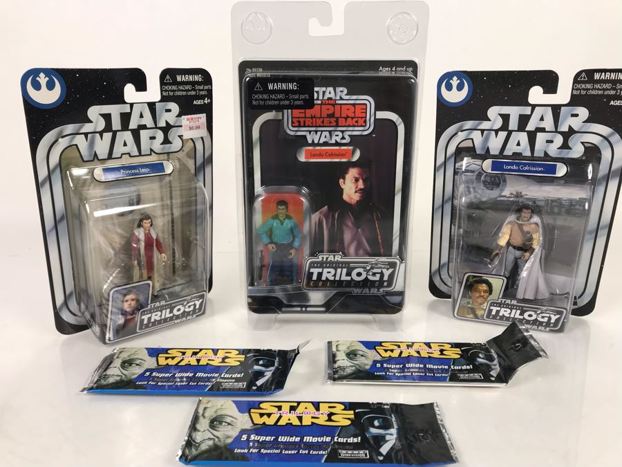 Star Wars Action Figures Toys Hasbro New Old Stock With (3) Sealed Movie Cards Packs [Photo 2]