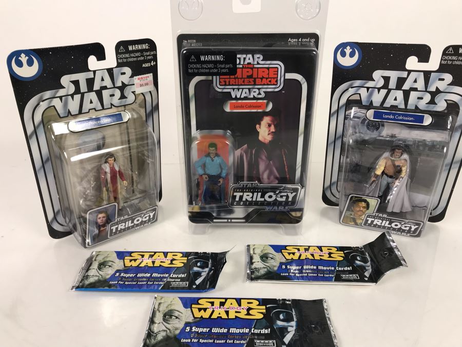 Star Wars Action Figures Toys Hasbro New Old Stock With (3) Sealed Movie Cards Packs [Photo 3]