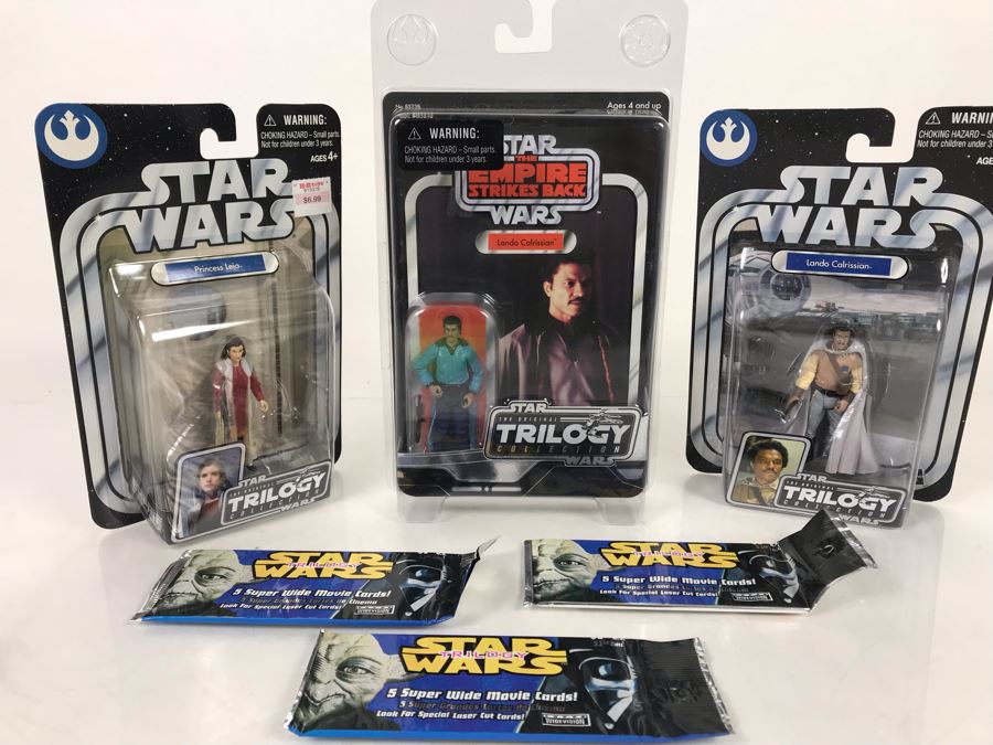 Star Wars Action Figures Toys Hasbro New Old Stock With (3) Sealed Movie Cards Packs [Photo 1]