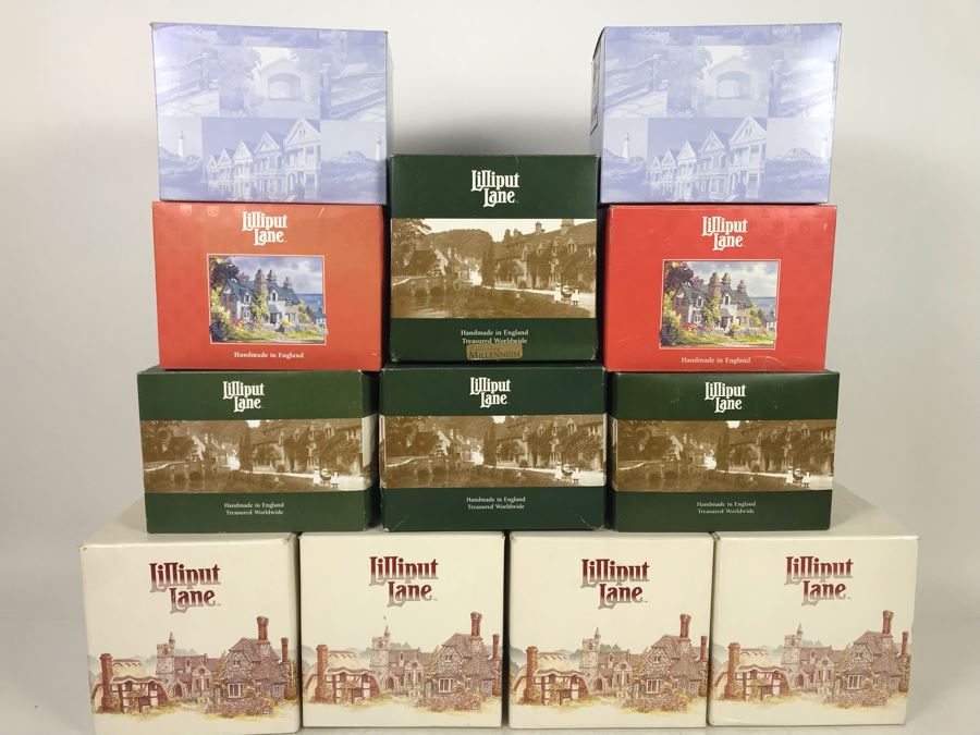 (12) Lilliput Lane Cottage Figurines With Boxes - See Photos For Details [Photo 1]