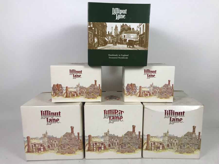 (6) Lilliput Lane Cottage Figurines With Boxes - See Photos For Details [Photo 1]