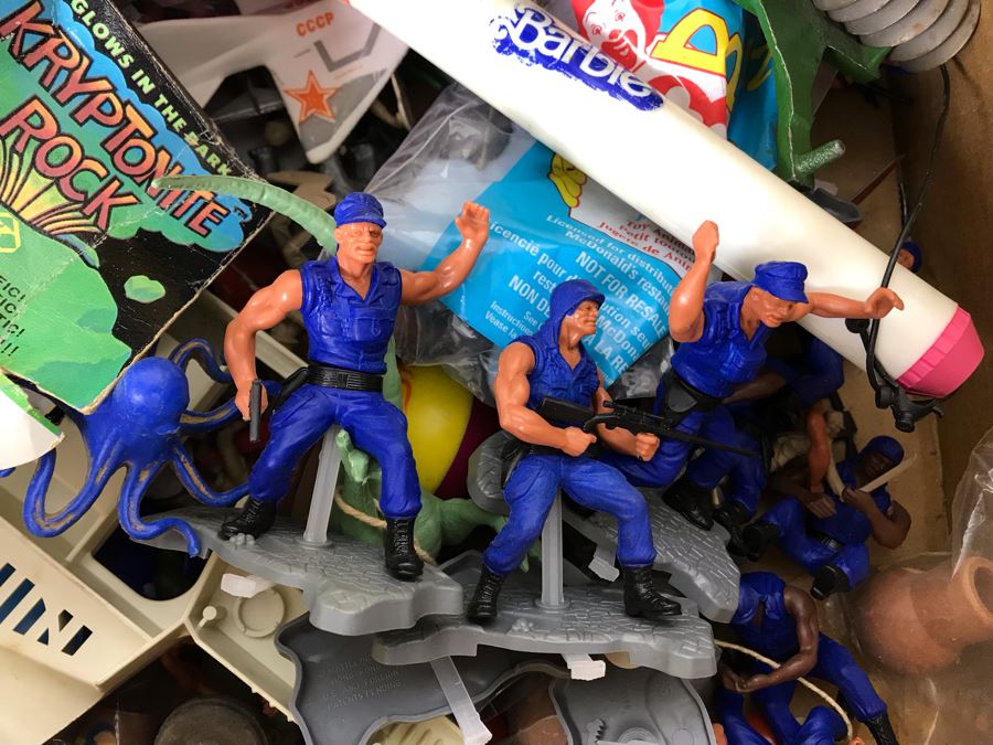 Box Of Various Vintage Toys Including Mattel And Wylint Twister Car [Photo 3]