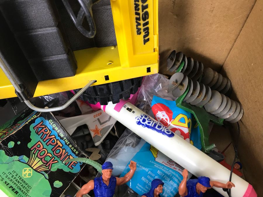 Box Of Various Vintage Toys Including Mattel And Wylint Twister Car [Photo 5]