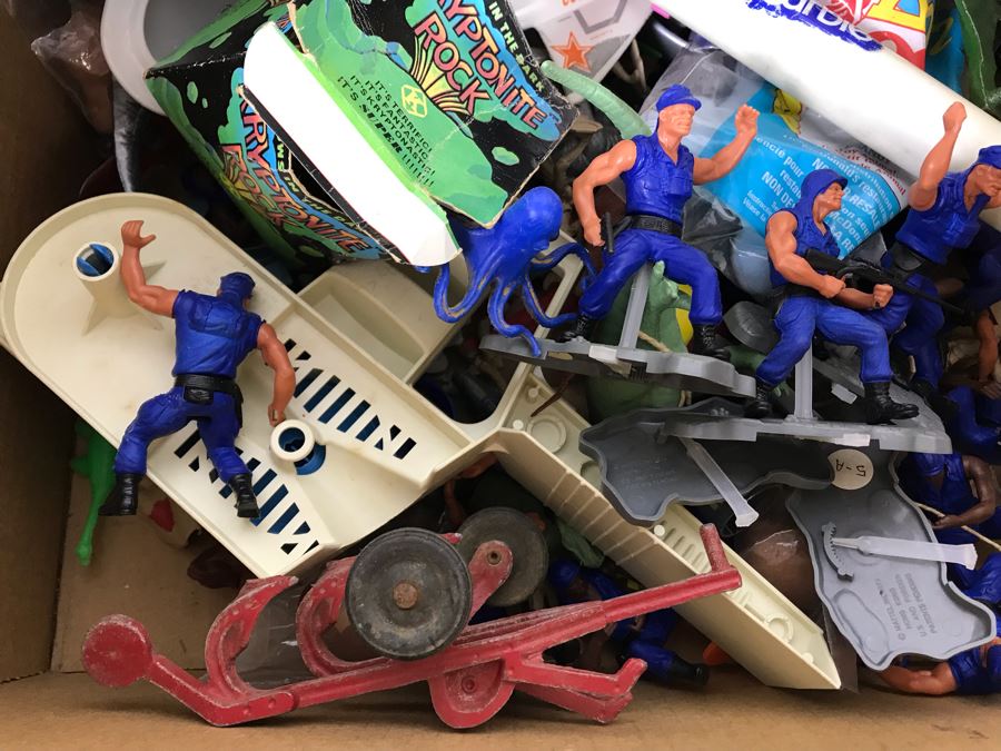 Box Of Various Vintage Toys Including Mattel And Wylint Twister Car [Photo 2]