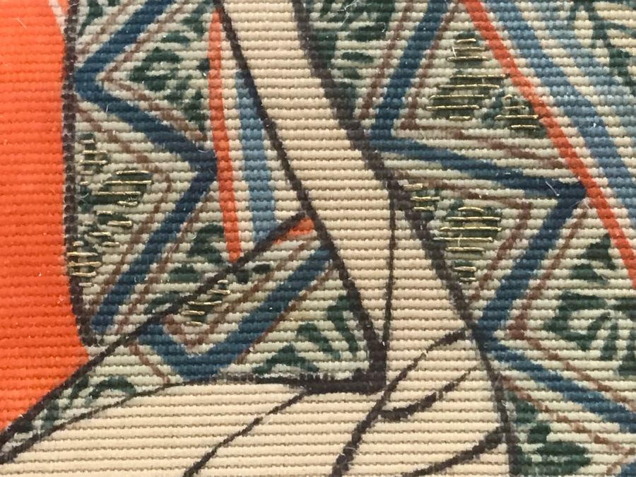 Stunning Original Antique Japanese Mixed Media Silk Painting With Embroidered Accents In Shadowbox Frame 26 X 32 [Photo 16]