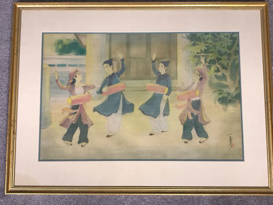 Framed Original Signed Asian Artwork 22.5 X 15 [Photo 1]