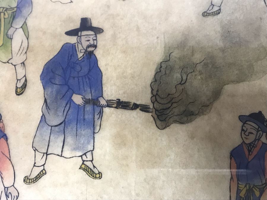 Framed Original Unsigned Asian Artwork 13.5 X 28 [Photo 11]