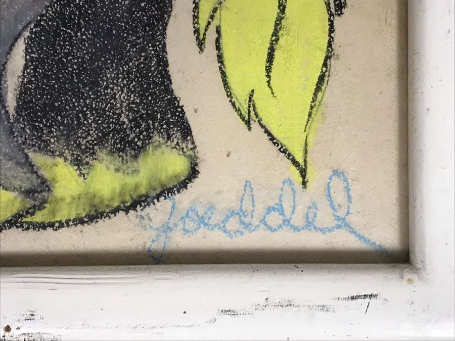 Pair Of Framed Original Signed Animal Caricatures Artwork Signed By Goeddel Each 18 X 22 [Photo 10]