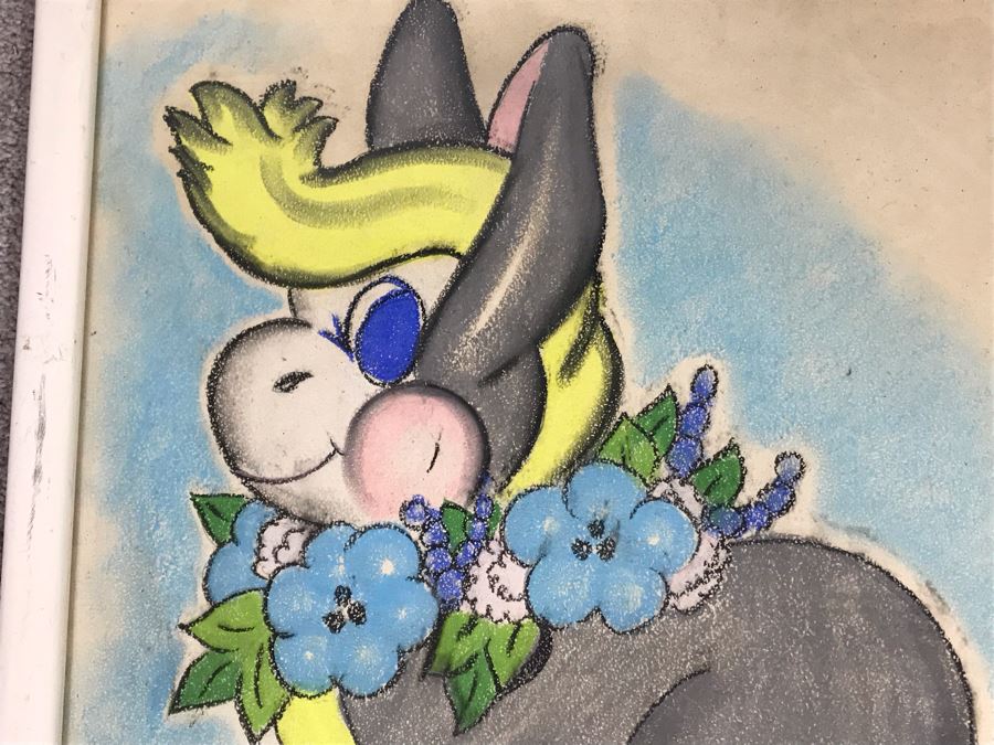 Pair Of Framed Original Signed Animal Caricatures Artwork Signed By Goeddel Each 18 X 22 [Photo 8]