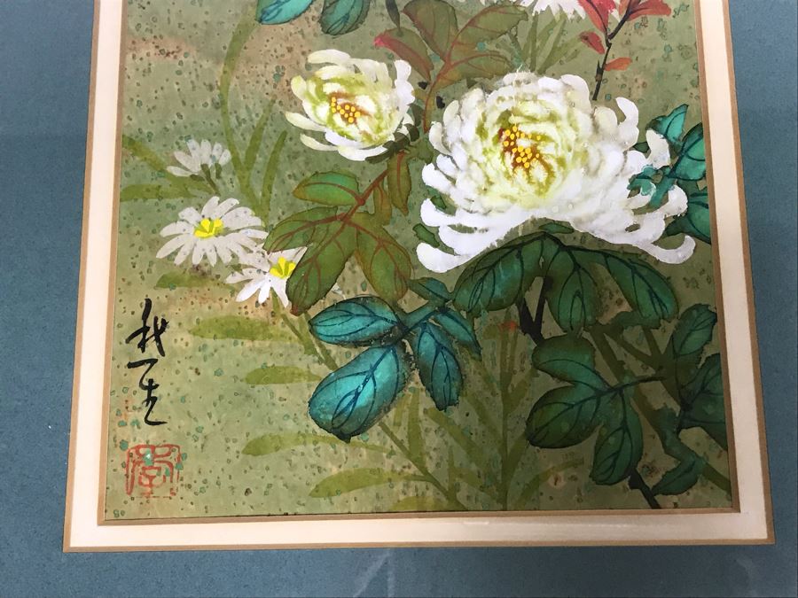 Framed Original Signed Asian Painting 5.5 X 12 [Photo 7]