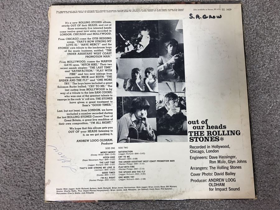 The Rolling Stones Out Of Our Heads Mono Vinyl Record [Photo 2]