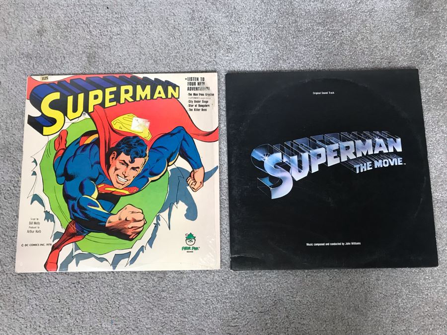Vintage 1978 DC Comics Superman Vinyl Record And Superman The Movie Vinyl Gatefold Record [Photo 1]