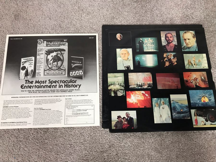 Vintage 1978 DC Comics Superman Vinyl Record And Superman The Movie Vinyl Gatefold Record [Photo 11]