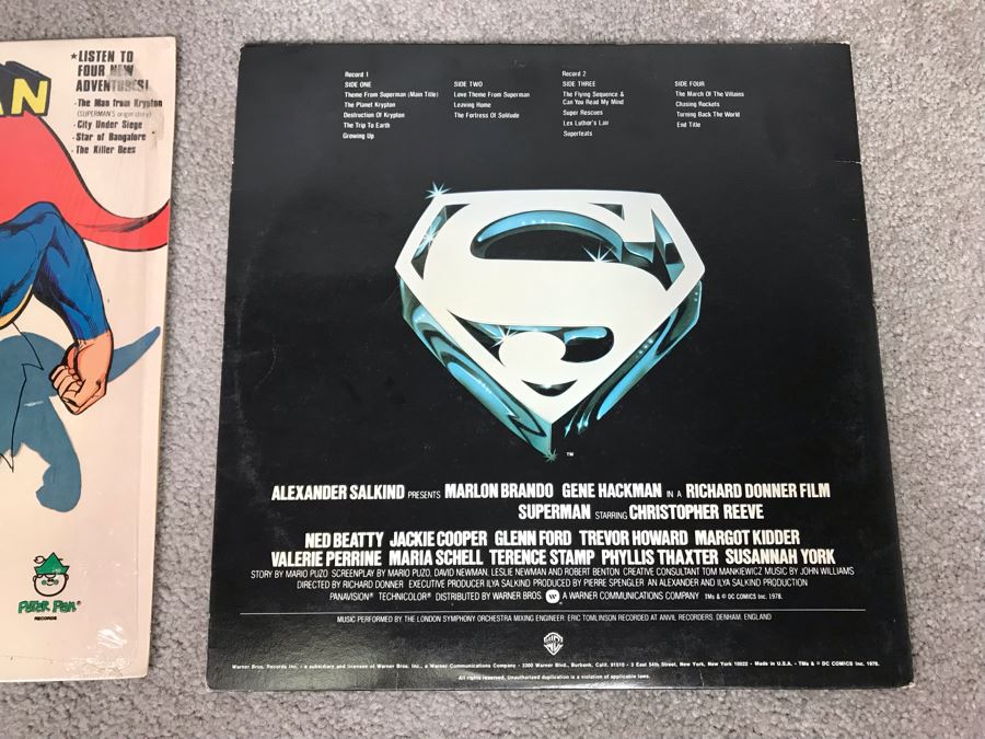 Vintage 1978 DC Comics Superman Vinyl Record And Superman The Movie ...